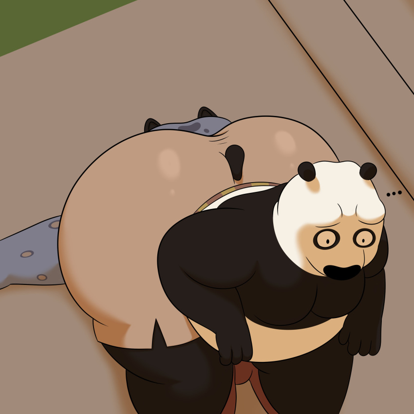 2boys ass big_ass big_butt bubble_ass bubble_butt colossalstars facesitting fat_ass gay huge_ass kung_fu_panda male master_po_ping non-human tai_lung_(kung_fu_panda) thick_ass