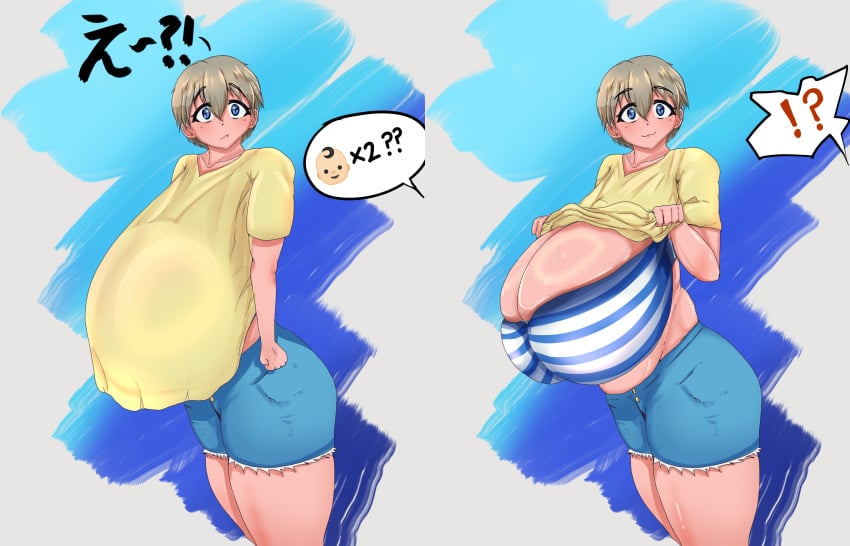 0ppai0ni 1girls breast_expansion enormous_breasts growth hyper hyper_breasts short_hair solo_female tagme top_heavy uzaki-chan_wa_asobitai! uzaki_hana