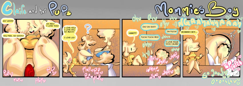 anthro big_breasts bodily_fluids bootlegjones breasts brother_(lore) brother_and_sister_(lore) caleb_(bootlegjones) canid canine canis caroline_(bootlegjones) claire_(bootlegjones) clothing comic comic_panel cum cum_inside daughter_(lore) dialogue domestic_dog female from_front_position genital_fluids genitals group hair incest_(lore) inflation inflation lying male male/female mammal missionary_position mother_(lore) mother_and_child_(lore) mother_and_daughter_(lore) mother_and_son_(lore) on_back parent_(lore) parent_and_child_(lore) parent_and_daughter_(lore) parent_and_son_(lore) penetration penis plap_(sound) poodle pussy red_penis sex sibling_(lore) sister_(lore) size_difference son_(lore) thick_thighs trio vaginal_penetration vaginal_penetration