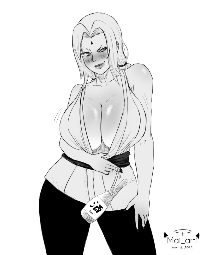 1girls bare_arms bare_shoulders bedroom_eyes big_breasts black_and_white blush boruto:_naruto_next_generations busty cleavage dress drunk female female_focus female_only forehead_jewel forehead_mark gilf hair_ribbon hi_res high_resolution highres huge_breasts inner_sideboob large_breasts lips lipstick long_fingernails long_nails looking_at_viewer mai_arti makeup mature mature_female milf monochrome nail_polish narrowed_eyes naruto naruto:_the_last naruto_(classic) naruto_(series) naruto_shippuden nose_blush oppai painted_nails pink_lips pink_lipstick pose posing presenting_breasts ribbon ribbons sake sake_bottle seductive seductive_eyes seductive_look seductive_mouth seductive_smile shounen_jump sleeveless_dress smile smiling smiling_at_viewer smirk smirking smirking_at_viewer solo solo_female solo_focus standing tied_hair tsunade twintails white_background wide_hips wine_bottle yukata