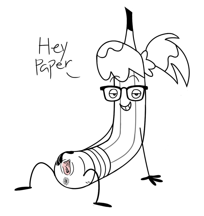 1girls accurate_art_style animate_inanimate anus bedroom_eyes dialogue female glasses limited_palette looking_at_viewer pencil_(rock_paper_scissors) ponytail presenting_pussy pussy rock_paper_scissors_(nickelodeon) rock_paper_scissors_(series) seductive_smile solo spread_legs spread_pussy unknown_artist weird what wtf