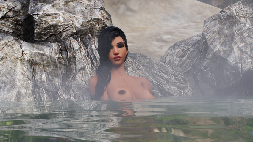 1girls 3d 3d_(artwork) 3d_model alternate_hairstyle black_hair blizzard_entertainment bobvolskiy breasts cgi completely_naked completely_naked_female completely_nude completely_nude_female dark-skinned_female dark_hair dark_skin egyptian egyptian_female female hot_spring hot_springs in_water looking_at_viewer naked naked_female native_american native_american_female nipples nude nude_female overwatch overwatch_2 pharah ponytail ponytail_(hair) ponytail_female rock rocks sitting sitting_in_water water wet