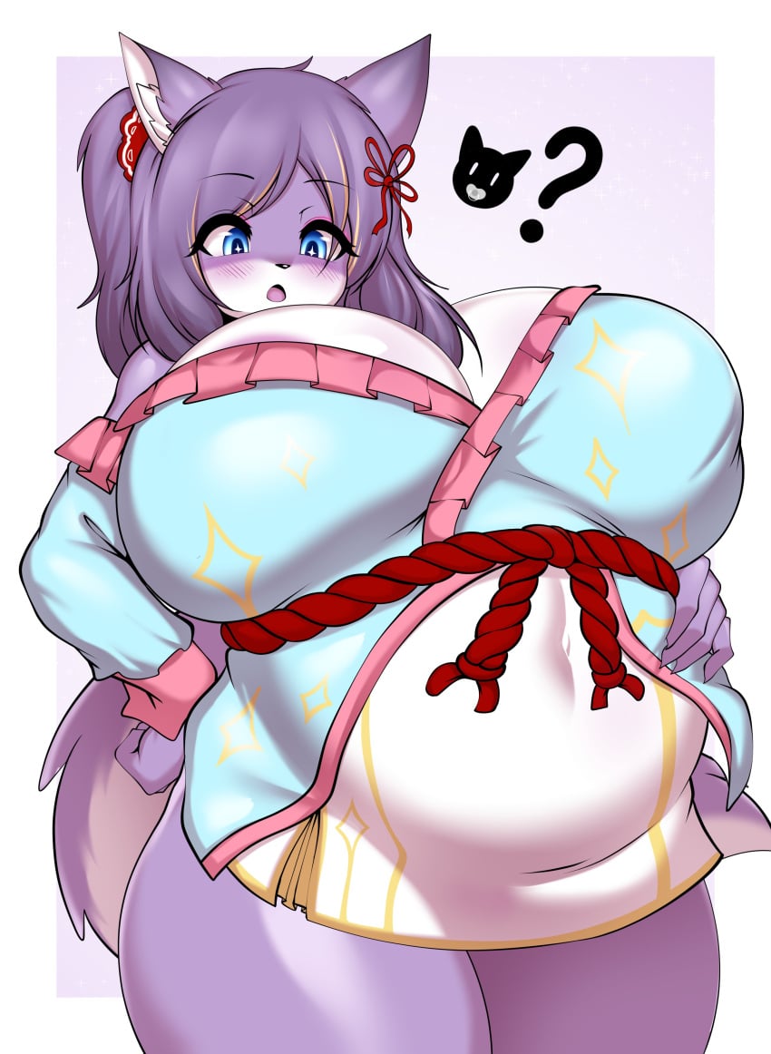 big_breasts breasts cleavage female furry huge_breasts pregnant ready_to_pop tagme tailzkim thick_thighs wide_hips