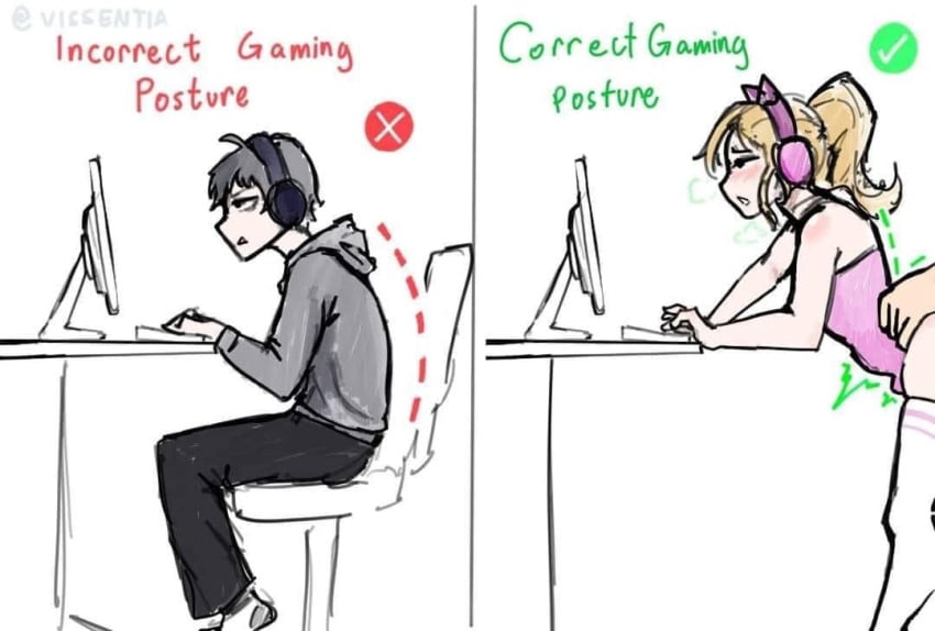 2boys anal anal_sex chair clothed_sex computer correct_gaming_posture_(meme) crossdressing femboy femboy_gamer_(sealguy) feminization from_behind gamer gamer_boy gaming headset implied_sex meme sex sex_from_behind sitting standing standing_sex thighhighs vissentia yaoi