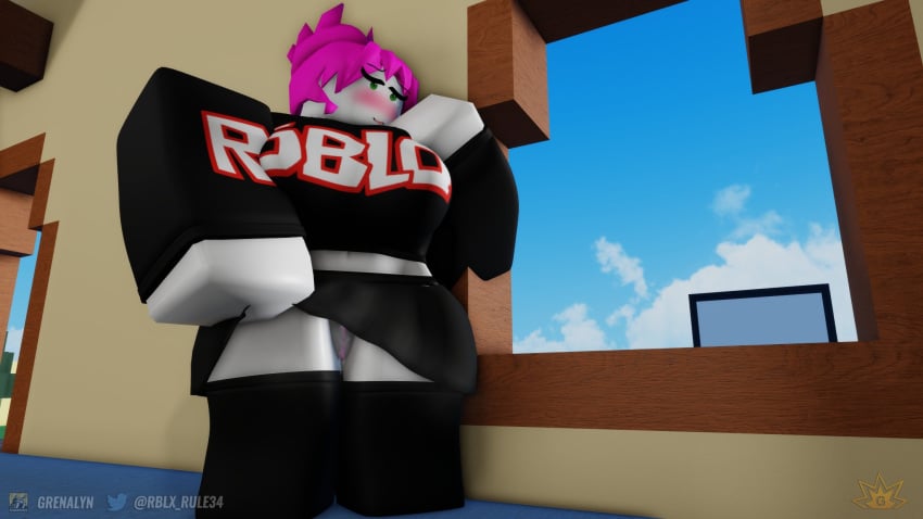 1girls 2021 3d black_clothing breasts clothing female grena guest_(roblox) guest_224 pussy revealing_pussy roblox robloxian skirt skirt_lift tagme thighhighs watermark white_skin