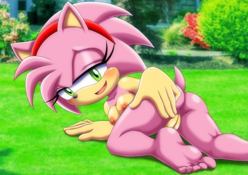 1girls amy_rose anthro anus ass barefoot bbmbbf blush breasts classic_amy_rose feet female female_only humanoid_feet looking_at_viewer mobian_(species) mobius_unleashed nipples nude nude_female open_mouth palcomix pussy sega soles solo sonic_(series) sonic_cd sonic_mania sonic_the_hedgehog_(series) toes tongue