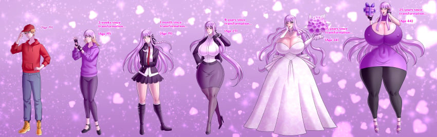 1girls age_progression ass_expansion bimbo bimbo_body bimbofication bimbofied breast_expansion danganronpa female gender_transformation growth growth_sequence hair_color_change hair_growth high_heels hourglass_expansion hourglass_figure huge_ass huge_breasts keygii kirigiri_kyouko lip_expansion mtf_transformation thick_thighs thigh_expansion transformation transformation_sequence wide_hips