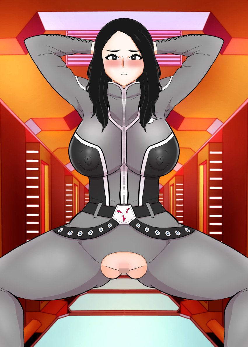 breasts clothed clothed_female clothing creople erect_nipples female large_breasts nipples satomi_hayakawa thick_thighs ubikitas ultraman_(franchise)