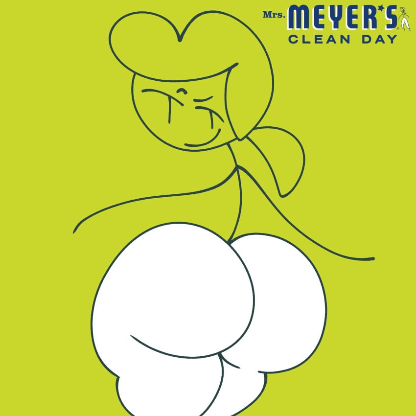 1girls absurd_res ass back_view big_ass commercial fat_ass female female_only green_background hair highres juicy_butt logo looking_back looking_seductive milf mob_face mother mrs._meyers pants seductive_look simple_eyes simple_face skeletonhearts stick_figure stickman thick_ass thick_thighs tight_clothes tight_clothing tight_pants white_pants