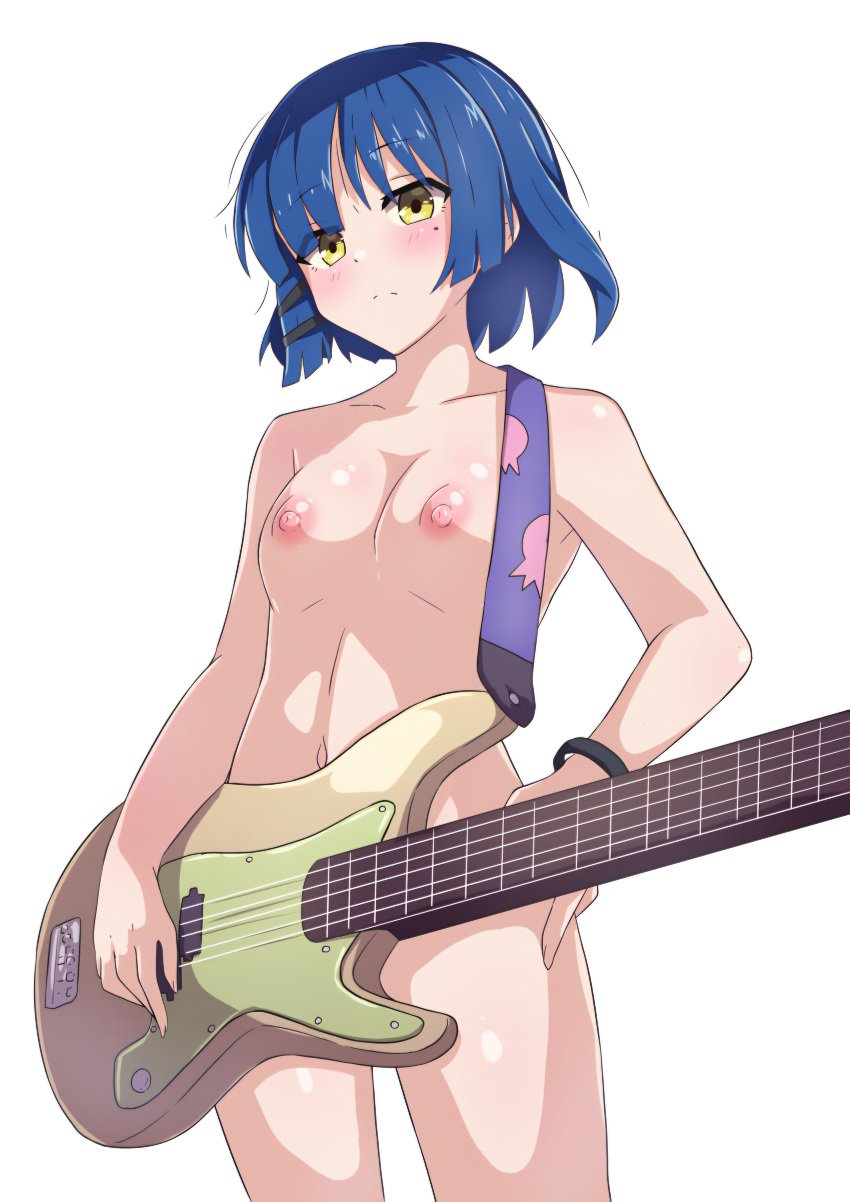 1girls ass blue_hair blue_skin blush bocchi_the_rock! breasts casual completely_nude completely_nude_female female guitar happy human human_only ka-9 legs looking_at_viewer no_sex nude nude_female open_eyes open_mouth pale_skin peace_sign pixiv short_hair small_breasts smile solo solo_female standing tagme thick_thighs thighs white_background white_skin white_skinned_female yamada_ryou yellow_eyes