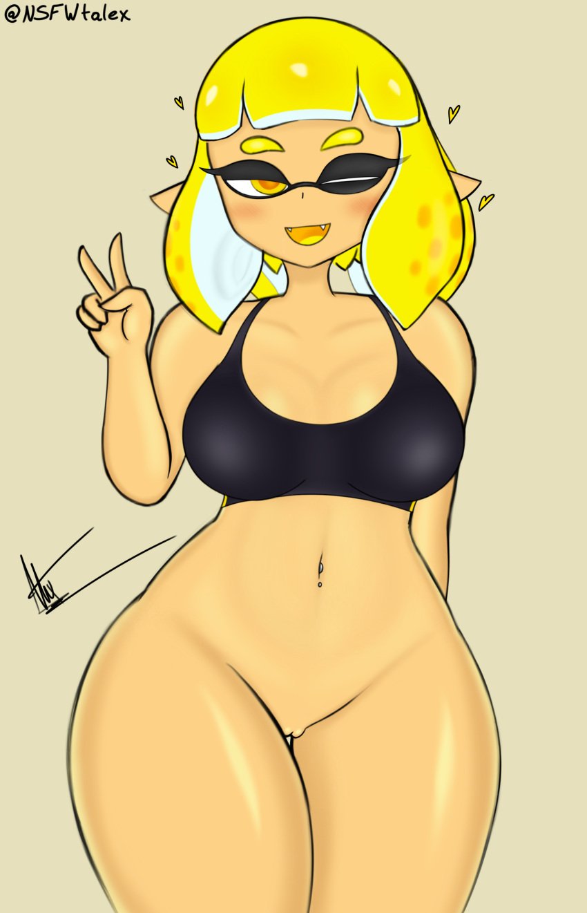 agent_4_(splatoon) alternate_version_available artist_signature ass belly belly_button belly_piercing big_ass big_breasts big_butt black_bra black_tights blonde_female blonde_hair blush blush_lines blushing_at_viewer breasts bubble_ass bubble_butt chubby chubby_female crossed_legs curvy curvy_body curvy_female curvy_figure curvy_hips curvy_thighs exposed exposed_pussy fat_ass fat_breasts fat_butt flirting flirting_with_viewer horny horny_female huge_ass huge_breasts huge_butt inkling inkling_girl large_ass large_breasts large_butt love_hearts medium_breasts nintendo nsfwtalex open_mouth peace_sign pussy round_breasts round_butt short_clothing shoulder_length_hair smile smiling smiling_at_viewer splatoon splatoon_(series) splatoon_1 splatoon_2 splatoon_2:_octo_canyon splatoon_3 sports_bra squished_breasts telaxart tentacle tentacle_hair texalunax thick_legs thick_thighs thighs thunder_thighs tight_clothing v-sign vagina wink winking winking_at_viewer yellow_eyes yellow_hair