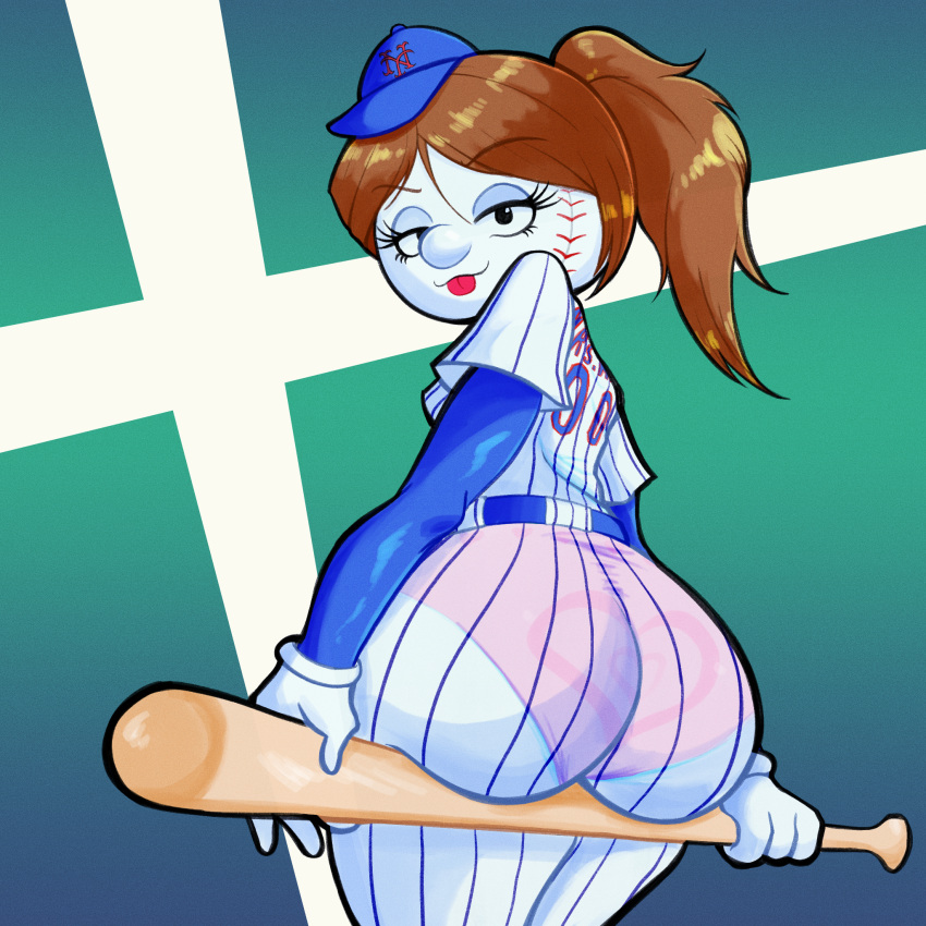 large_ass mascot mrs._met rnp rnpdraws see-through_clothing