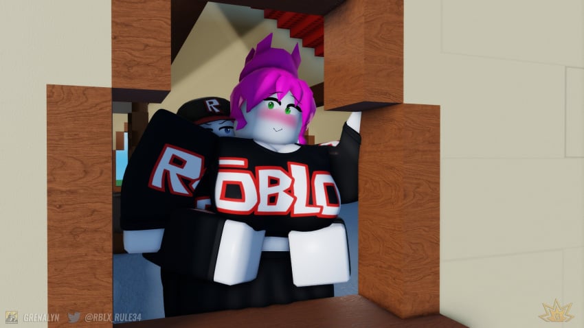 1boy 1girls 2021 3d black_clothing breasts female grabbing_from_behind grena guest_(roblox) guest_224 imminent_sex roblox robloxian tagme watermark white_skin