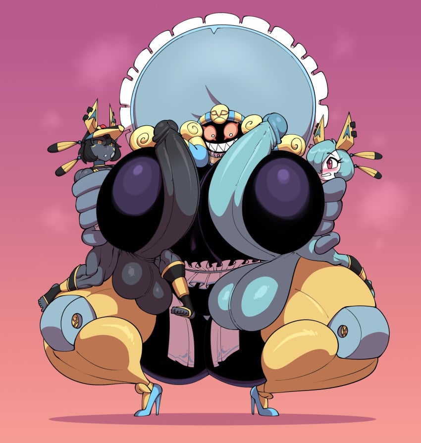 2024 balls big_balls big_breasts big_penis black_body black_hair blonde_hair blue_body blue_clothing blue_footwear blue_hair blue_shoes blush breasts clothing coal_(gomibin) cofagrigus crouching curled_hair daredemon7000 digital_media_(artwork) feathers female footwear generation_3_pokemon generation_5_pokemon generation_7_pokemon genitals gradient_background grey_body grey_sclera group hair hair_over_eye harriet_(velly) hi_res high_heels huge_balls huge_breasts huge_cock humanoid hyper hyper_balls hyper_genitalia hyper_penis kirlia kurly legendary_pokemon male male/female marshadow multicolored_hair nintendo one_eye_obstructed penis pokemon pokemon_(species) red_eyes red_sclera sharp_teeth shiny_pokemon shoes simple_background small_but_hung teeth trio white_clothing white_eyes