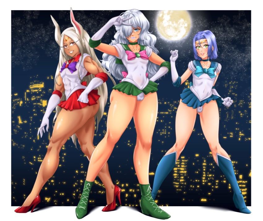 3boys bishoujo_senshi_sailor_moon clothing crossover femboy genderswap_(ftm) high_heels james_(pokemon) miruko my_hero_academia nintendo pokemon rule_63 sailor sailor_jupiter_(cosplay) sailor_mars_(cosplay) sailor_mercury_(cosplay) shounen_jump skirt smoothie suiren_ciao tagme underwear