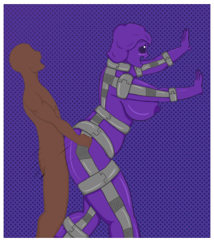 black_body broken_strokes brown_body five_nights_at_freddy's purple_background purple_body purple_guy purple_guy_(fnaf) purple_hair purple_skin pussy rule_63 sex vagina vaginal_penetration vaginal_sex william_afton