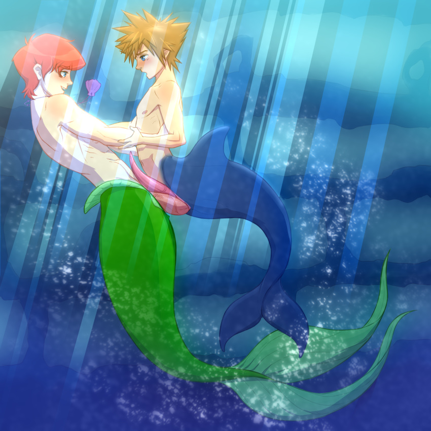 alternate_species anal anal_sex animal_genitalia animal_genitalia_on_humanoid animal_humanoid animal_penis ariel blonde_hair blue_eyes blush cetacean cetacean_humanoid cetacean_penis cetacean_penis_on_humanoid disney duo embrace fish frottage gay genital_slit hair hi_res hug humanoid inicka-iniers jewelry kingdom_hearts male male/male male_on_male male_only mammal marine marine_humanoid merfolk merman missionary_position necklace nude open_mouth penetration penis penis_size_comparison penis_size_difference red_hair rule_63 seashell sex slit smile sora sora_(kingdom_hearts) square_enix tapering_penis the_little_mermaid toothed_whale underwater video_games water yaoi