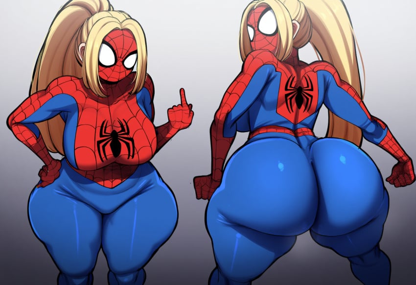 1girls ai_generated alternate_universe ass big_ass curvy female genderswap_(mtf) huge_ass huge_breasts marvel marvel_comics mullon novelai rule_63 spider-girl spider-man spider-man_(series) voluptuous voluptuous_female