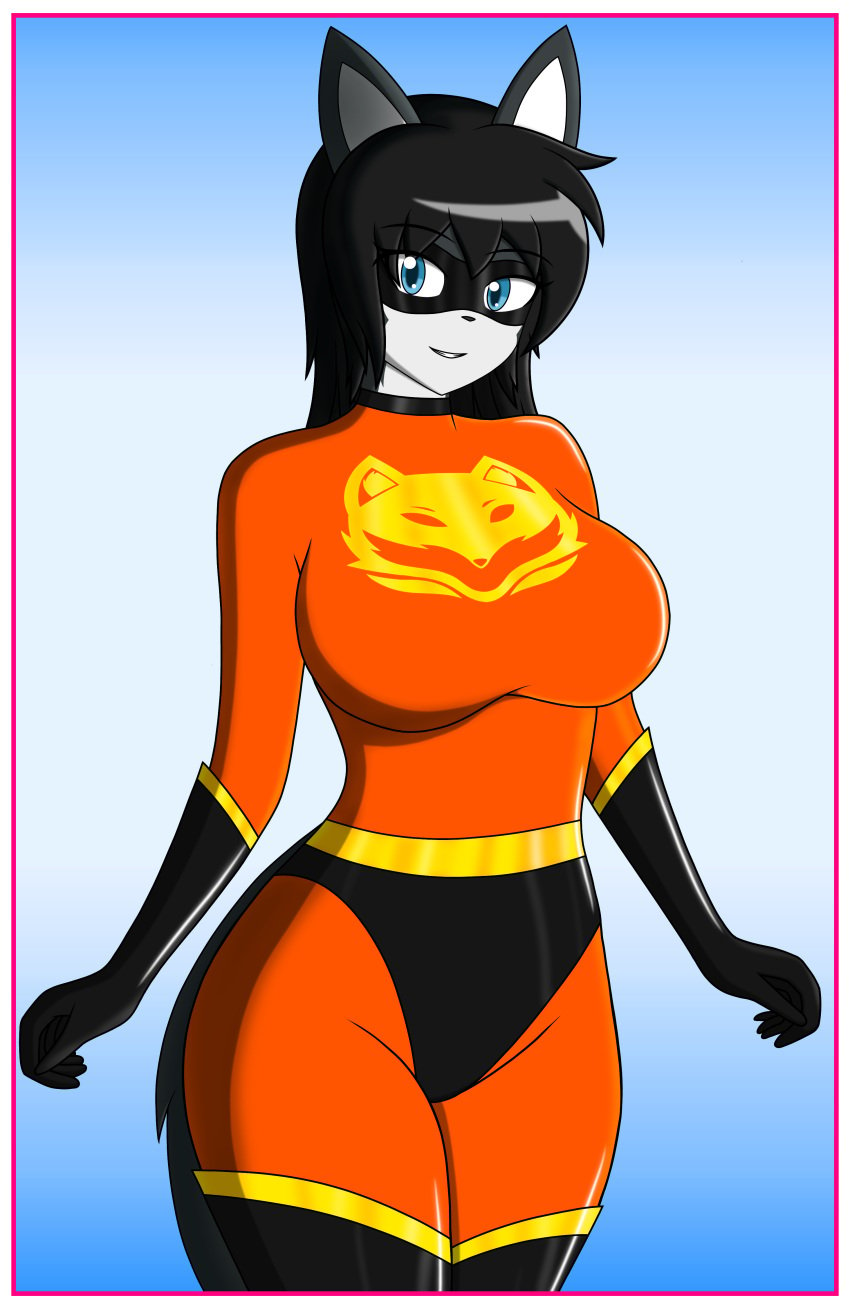 anthro bodysuit breasts eira_(fred715) fred715 superhero superhero_costume superheroine tagme tail