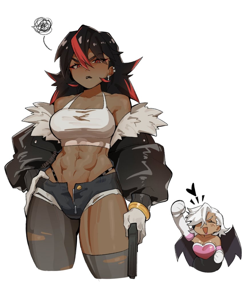 abs angry angry_face black_and_red_hair black_hair brown_skin brown_skinned_female dark-skinned_female dark_hair dark_skin ear_piercing earrings emo genderbent genderswap_(mtf) gloves highlights human humanization humanized humanoid i_just_love_latinas_sonic jacket_on_shoulders jacket_open latina latina_female leather leather_clothing leather_jacket most_awesome_shit_ever motorcycle_suit muscles muscular muscular_female radical red_and_black_hair red_hair red_highlights ripped_bra ripped_clothing ripped_pants rouge_the_bat rule_63 shade_the_hedgehog shadow_the_hedgehog short_shorts sonic_(series) sonic_the_hedgehog_(series) sports_bra thick_thighs toned toned_belly toned_body toned_female toned_stomach two_tone_hair unzipped unzipped_jacket unzipped_pants unzipped_shorts white_gloves yablofap