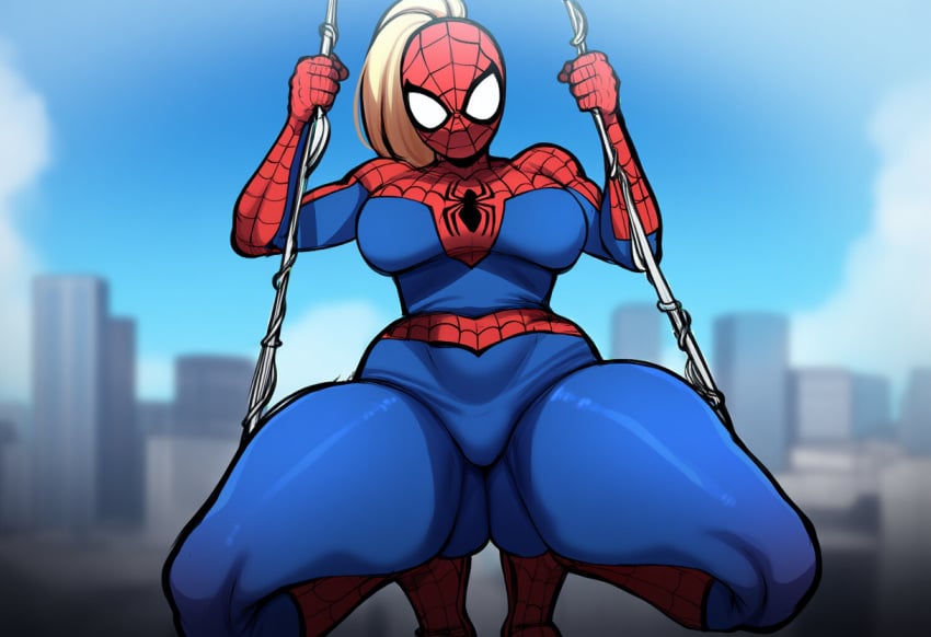 1girls ai_generated alternate_universe curvy female genderswap_(mtf) marvel marvel_comics mullon novelai spider-girl spider-man_(series) voluptuous voluptuous_female