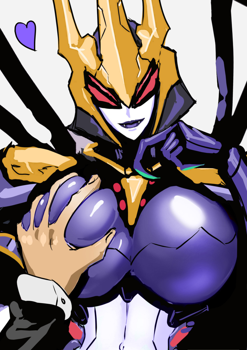 big_breasts blackarachnia blackarachnia_(tfa) breast_grab looking_at_viewer pov robot robot_girl transformers transformers_animated waaka_horror