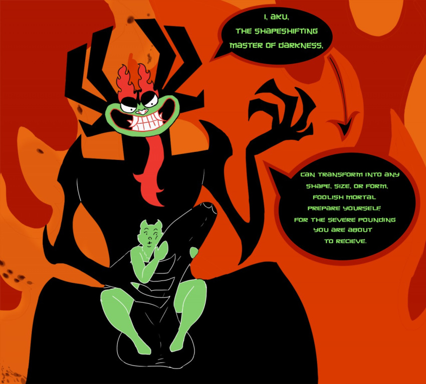 aku demon erection garithsilverfang macro male male_only penis samurai_jack yaoi