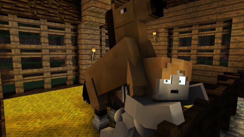 1boy 1boy1girl 1girls 3d alex_(minecraft) anal_penetration anal_sex animal animal_genitalia artist_request ass barn big_breasts character commission doggy_style female fence from_behind from_behind_position green_eyes horse horse_(minecraft) horsecock human looking_at_another looking_at_partner looking_at_viewer looking_back male male/female mine-imator minecraft nude open_mouth orange_hair outside parody parody_porn sex tagme zoophilia