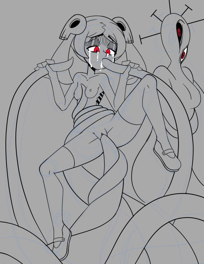 bloody_marie blowjob boobjob crying crying_with_eyes_open double_(skullgirls) double_handjob forced forced_oral forced_presentation gangbang non-human non-human_rapist rape skullgirls small_waist smaller_male tentacle tentacle_rape tentacle_sex vaginal_penetration