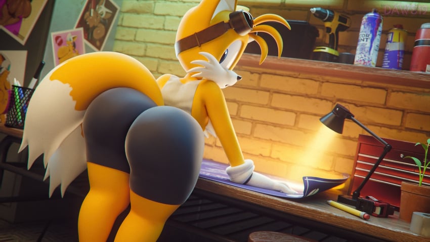 1boy 1femboy 1male anthro ass ass_focus big_ass bottom_heavy bubble_ass bubble_butt clothing daws19 femboy fox furry girly huge_ass male rouge_the_bat sega sonic_(series) sonic_the_hedgehog_(series) tails tails_the_fox