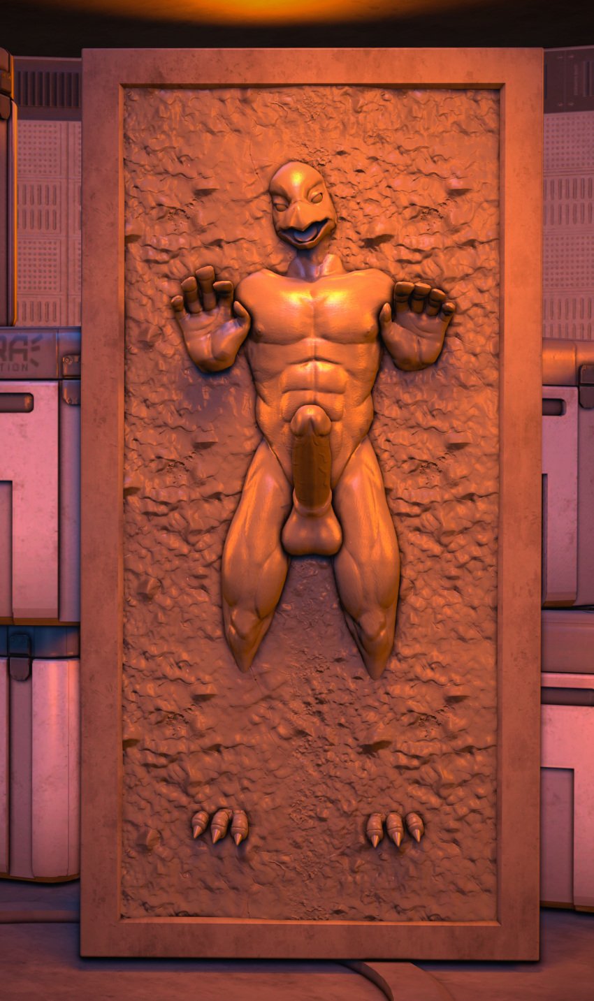 alternate_version_available anthro bound carbonite encasement falco_lombardi frozen furry male nintendo nipples nude penis petrification sfmcarbonfreezer source_filmmaker star_fox star_wars