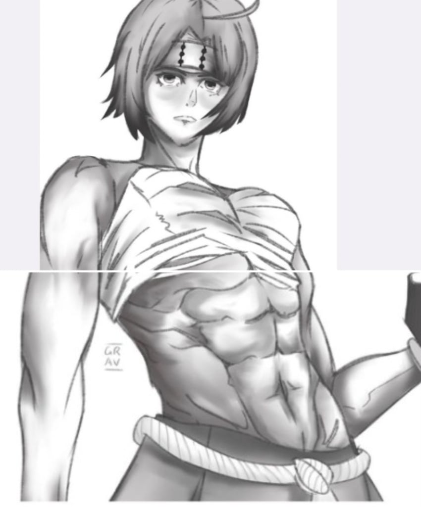 majo_taisen muscle_girl sexy_abs tagme tomoe_gozen_(majo_taisen)