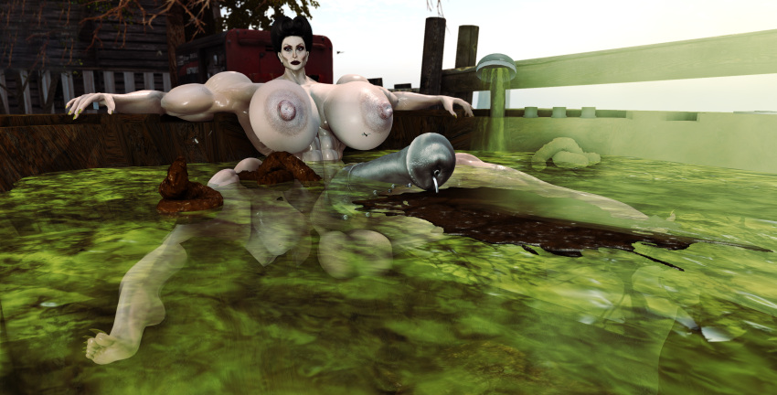 3d horsecock huge_breasts huge_cock mature mature_female muscular muscular_female muscular_futanari oc peeing scat second_life self_upload thesusman urine urine_pool