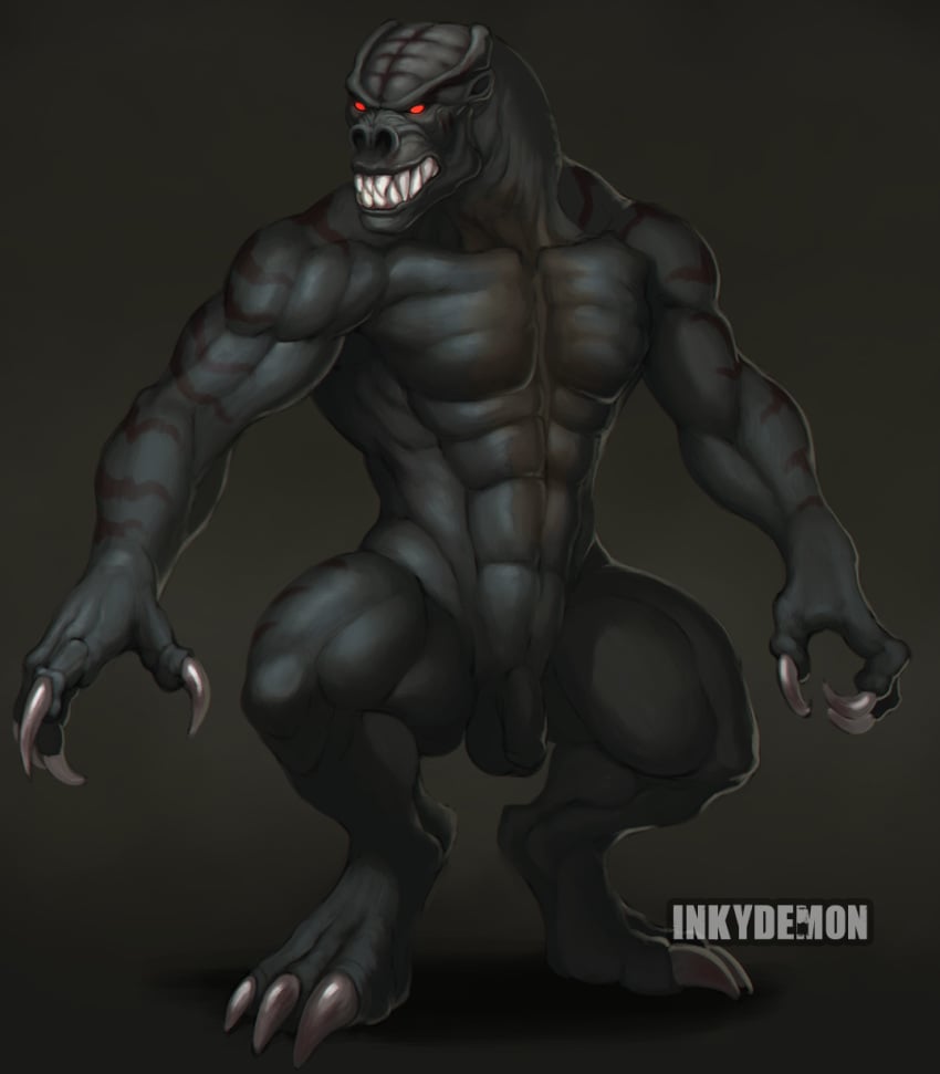 1boy demon inkydemon male male_only monster penis solo