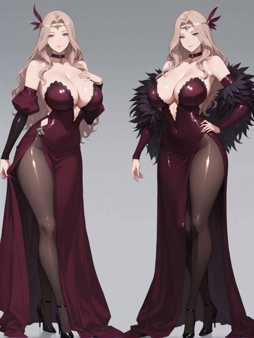 ai_generated bewitching_thighs cleobulus_(fire_emblem) fire_emblem full_body large_breasts shu