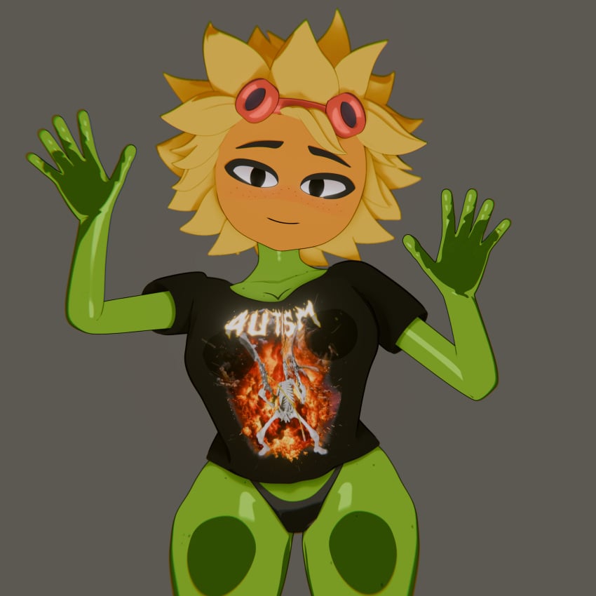 3d 3d_(artwork) 3d_model big_ass big_breasts breasts female_only huge_ass huge_breasts kevin panties plants_vs_zombies plants_vs_zombies:_heroes pvz shadow2405 solar_flare_(pvz) t-shirt tights