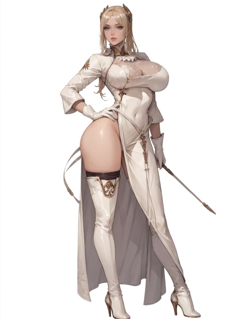 ai_generated big_breasts blonde_hair full_body nier:_automata shu yorha_commander