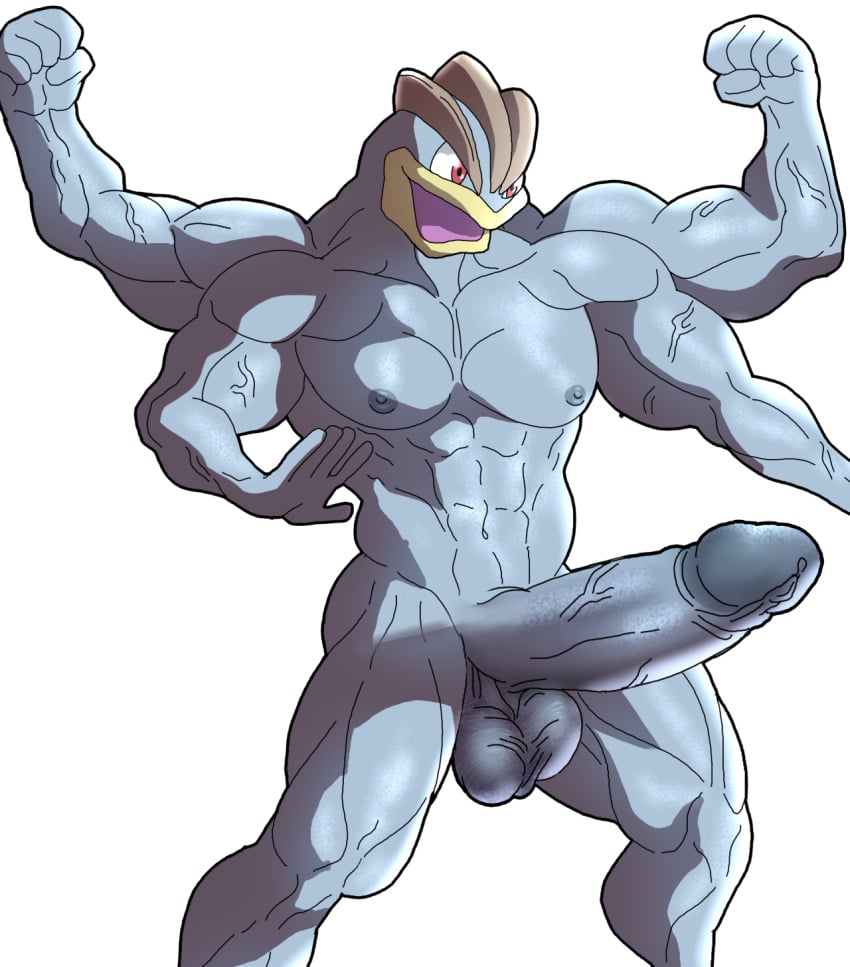 1boy abs alpha_channel anthro biceps big_testicles buranko! burankoprn erection flexing front_view huge_balls huge_penis hyper hyper_penis machamp male male_only muscles muscular muscular_male nude pokemon pokemon_(species) pokemon_rgby sheik! solo standing testicles transparent_background uncensored veins veiny_penis yaoi