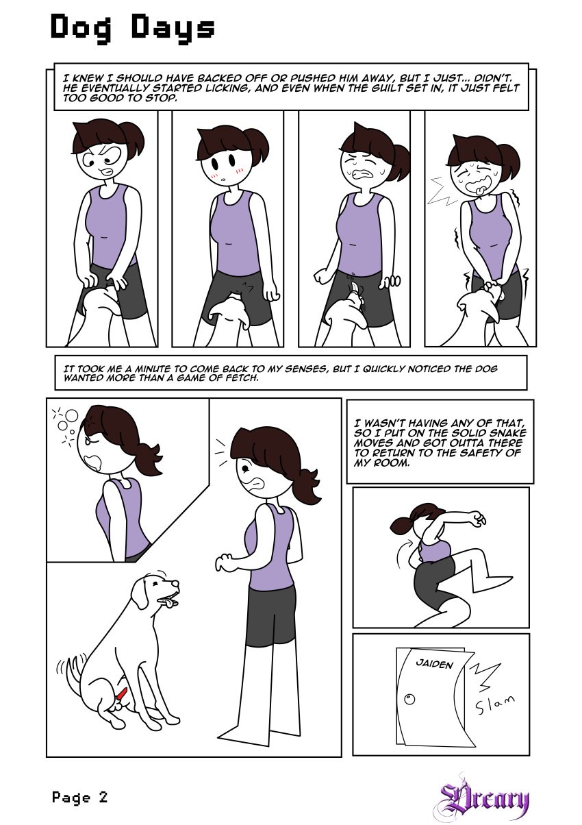 1boy 1girls ahe_gao canid canid_on_humanoid canine canine_on_human canine_penis clitoral_stimulation comic cunnilingus cunnilingus_from_canine cunnilingus_through_clothes dog domestic_dog dreary english_text female female_human feral hetero human jaiden jaiden_animations jaidenanimations licking_clitoris licking_pussy looking_pleasured male male/female male_canine penis skin_tight sniffing_pussy text vagina workout_clothes youtube zoophilia