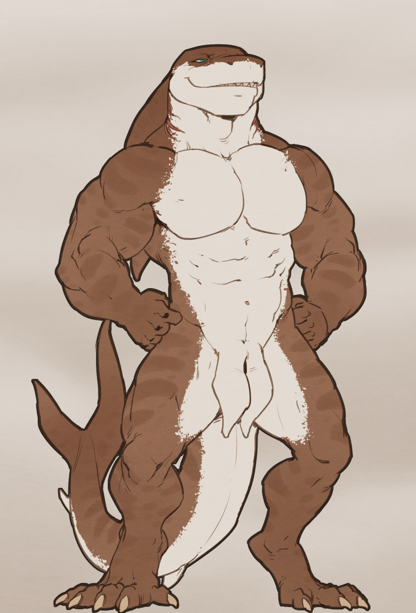 amit anthro full-length_portrait full_body male male_only muscular posing shark solo standing tail