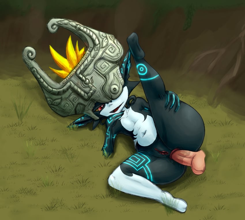 1boy 1girls absurd_res anal anal_insertion anal_penetration anal_sex anus ass balls barefoot belly belly_button big_penis blonde_hair breasts bumhole butthole bzeh cute disembodied_penis duo female female_focus hair highres hylian imp_midna interspecies link male mask midna naked navel nintendo no_nipples partial_male penetration penis pointy_ears pussy rectum sex sodomy soubriquetrouge spread_legs straight the_legend_of_zelda thighs twili twilight_princess unseen_male_face video_games violation