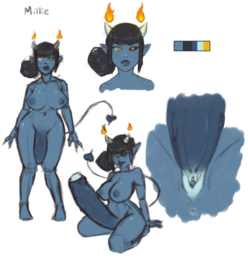 blue_skin devil dickgirl futanari horns intersex magic model_sheet nlr_domain standing tail