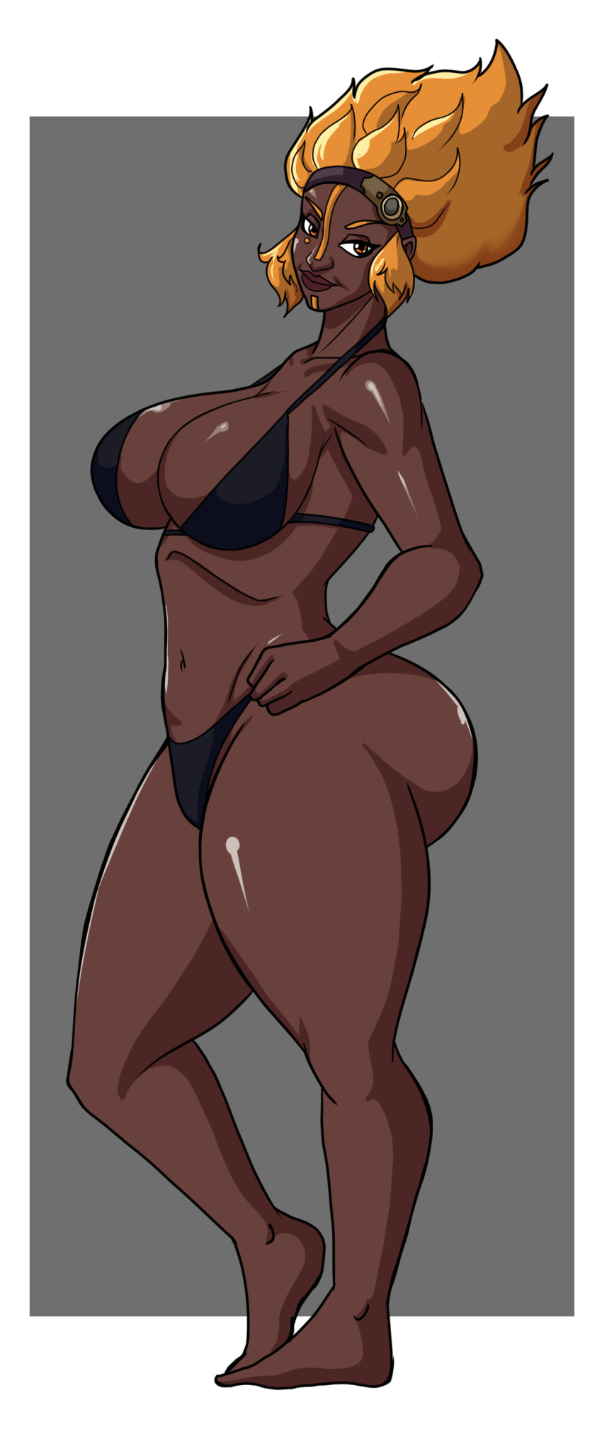 ass ayana_kwena big_ass bikini breasts commission dark-skinned_female dark_skin deviantart facial_markings huge_ass large_ass master-erasis(artist) raiders_of_the_broken_planet spacelords thick_thighs thighs thong video_games