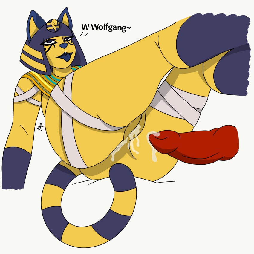 absurd_res animal_crossing ankha anthro ass blue_hair canine canis cum duo egyptian feline female fur furry furry_only hair hi_res interspecies male mammal milkystraws_(artist) nintendo nude penis pussy queen royalty solo_focus straight thick_thighs video_games wolf wolfgang_(animal_crossing)