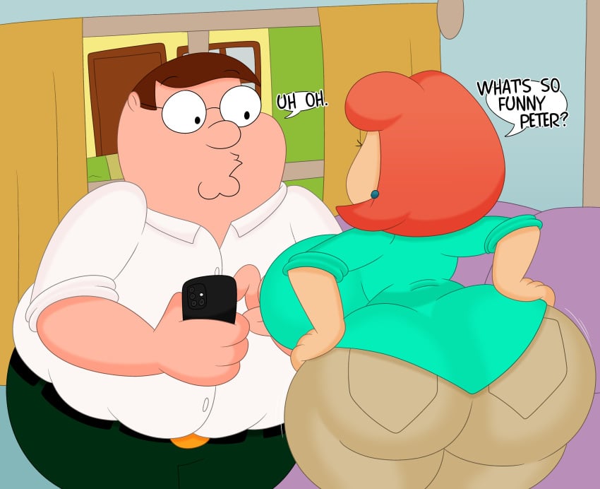 2024 3barts backboob big_ass big_breasts dialogue family_guy female huge_ass huge_breasts lois_griffin male milf peter_griffin staring voluptuous wide_eyed