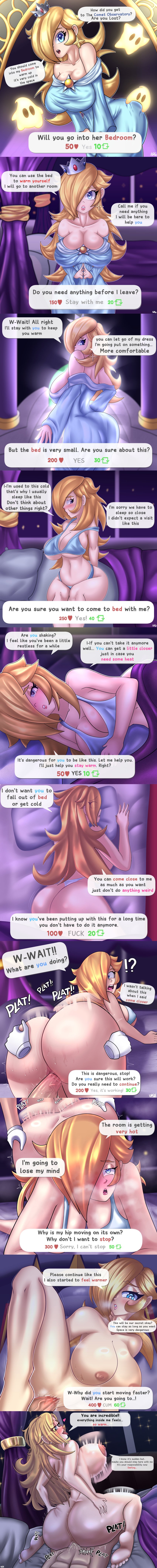 1boy 1girls ass bed bedroom big_ass big_breasts blonde_hair blue_eyes blush bouncing_balls bouncing_breasts breasts cleavage comic comic_strip crown dress earrings embarrassed english_text female gloves hands_on_ass indoors laying_on_bed legs_up long_comic long_hair looking_at_viewer luma male mario mario_(series) nintendo nrgxer nude_female plap_(sound) princess_rosalina sex sex_from_behind sharing_bed shocked speech_bubble steam super_mario_galaxy surprised sweat text text_bubble thick thick_ass thick_legs thick_thighs twitter_meme twitter_strip_game_(meme) under_covers underwear undressing vaginal_penetration vaginal_sex white_skin