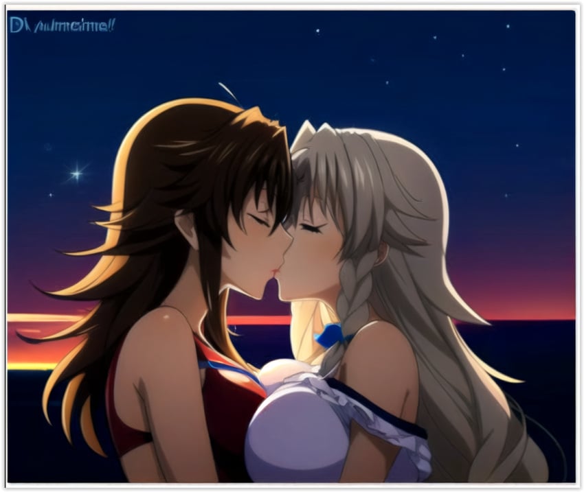 grayfia_lucifuge high_school_dxd lesbian_couple lesbian_kiss lesbian_sex venelana_gremory yuri yuri yuri