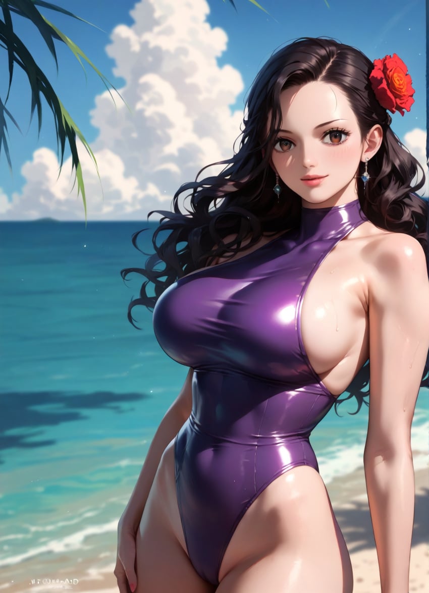 1girls 2d ai_generated ass athletic athletic_female belly big_ass big_breasts black_hair brown_eyes curvy curvy_figure cute cute_face detailed eyelashes eyeshadow female female_only fit fit_female focus high_quality huge_breasts large_breasts legs light-skinned_female light_skin lips lipstick long_hair looking_at_viewer makeup mascara mature midriff nero100 one-piece_swimsuit one_piece pale-skinned_female pale_skin posing sagging_breasts seductive seductive_look sideboob stable_diffusion stadium swimsuit tagme thick_ass thick_butt thick_thighs thighs viola_(one_piece) wide_hips