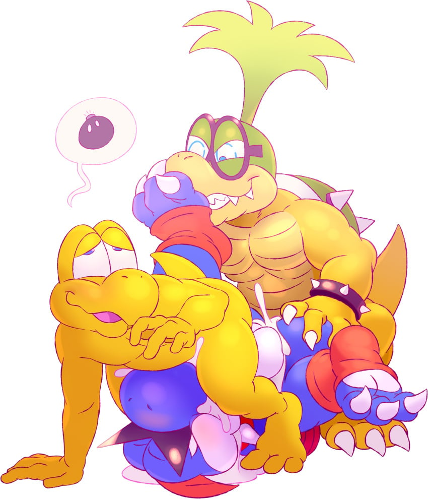 3_toes 3boys anal anal_sex barefoot blue_yoshi boshi chubby claws cum cum_in_ass cum_in_mouth cum_inside eyewear feet fellatio foot_fetish foot_on_face foot_sniffing gay group group_sex hi_res iggy_koopa irrumatio koopa koopa_troopa koopaling male male_only mario_(series) nintendo oral penetration sex super_mario_bros. super_mario_rpg tderek99 threesome toe_claws toes transparent_background video_games yaoi yoshi