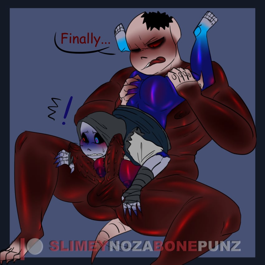 1boy 1boy1girl 1girls blush blushing diphallia diphallism dusttale dusttale_sans ectobody ectopenis genderswap_(mtf) height_difference horrortale horrortale_sans imminent_ass_eating imminent_oral monster_girl multi_genitalia multi_penis muscular muscular_male naked nervous nervous_sweat partially_clothed penis rule_63 sans size_difference skeleton slimeybonez surprised sweat sweating undertale undertale_(series) undertale_au